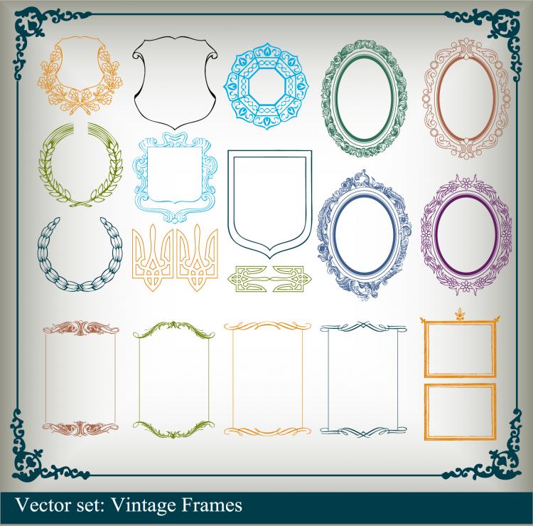 free vector Variety of graphical borders clip art